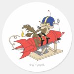 WILE E. COYOTE™ Launching Red Rocket Classic Round Sticker