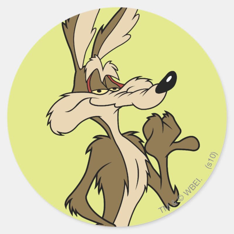 WILE E. COYOTE™ Looking Proud Classic Round Sticker WILE E. COYOTE™ Looking Proud Classic Round Sticker