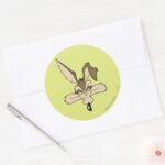 WILE E. COYOTE™ Pleased Head Shot Classic Round Sticker