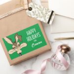 WILE E. COYOTE™ Pleased Head Shot Happy Holidays Rectangular Sticker