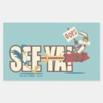 WILE E. COYOTE™ Rocketing Past ROAD RUNNER™ Rectangular Sticker