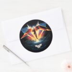 WW84 80s Retrowave Wonder Woman Graphic Classic Round Sticker