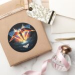 WW84 80s Retrowave Wonder Woman Graphic Classic Round Sticker