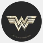 WW84 Golden Wonder Woman Logo Classic Round Sticker