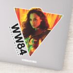 WW84 Red Orange Wonder Woman Kaleidoscope Sticker