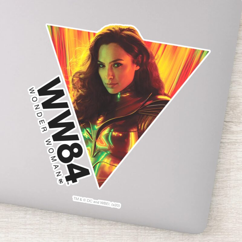 WW84 Red Orange Wonder Woman Kaleidoscope Sticker