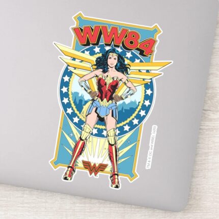 WW84 Retro Comic Wonder Woman Character Badge Sticker