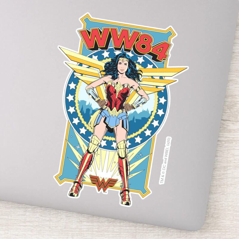 WW84 Retro Comic Wonder Woman Character Badge Sticker