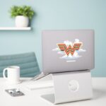 WW84 Retro Comic Wonder Woman Logo Cloud Pattern Sticker