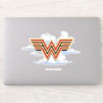 WW84 Retro Comic Wonder Woman Logo Cloud Pattern Sticker