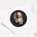 WW84 The Cheetah Retrowave Character Badge Classic Round Sticker