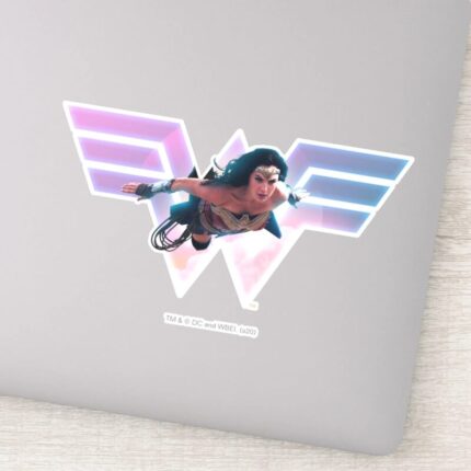 WW84 Wonder Woman Flying Lo Fi Pastel Graphic Sticker
