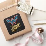 WW84 Wonder Woman Neon Light Logo Square Sticker