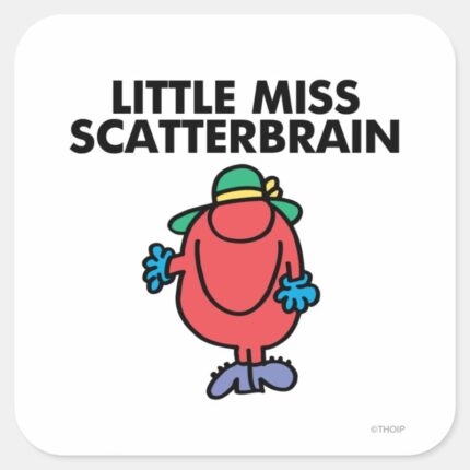 Waving Little Miss Scatterbrain Square Sticker