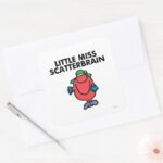 Waving Little Miss Scatterbrain Square Sticker