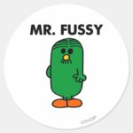 Well Groomed Mr. Fussy Classic Round Sticker