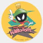 Where Is The Kabooom MARVIN THE MARTIAN™ Points Classic Round Sticker