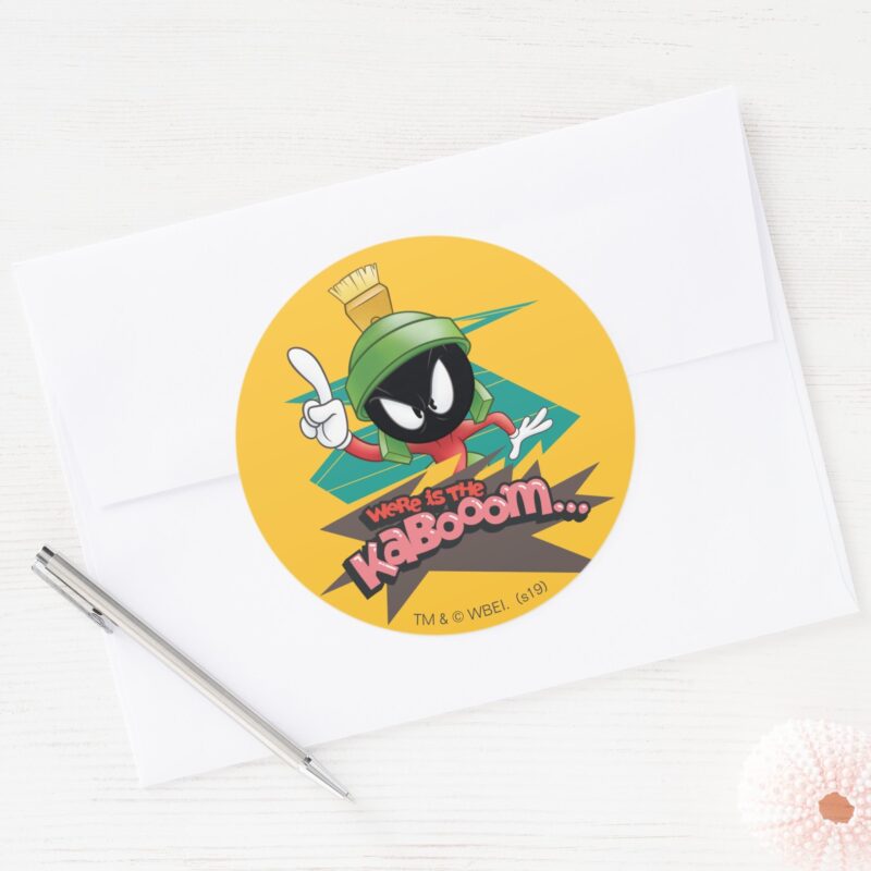 Where Is The Kabooom MARVIN THE MARTIAN™ Points Classic Round Sticker