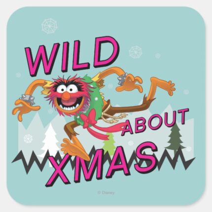 Wild About Xmas Square Sticker