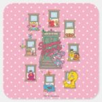 Window Vintage Art Square Sticker