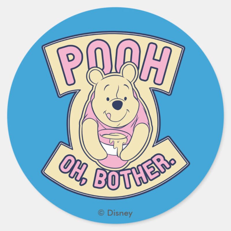 Winnie The Pooh Pooh Oh Bother Classic Round Sticker