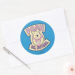 Winnie The Pooh Pooh Oh Bother Classic Round Sticker