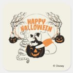 Winnie The Pooh Eeyore Happy Halloween Square Sticker