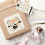 Winnie The Pooh Eeyore Happy Halloween Square Sticker