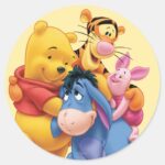 Winnie The Pooh Friends Classic Round Sticker