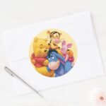 Winnie The Pooh Friends Classic Round Sticker