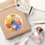 Winnie The Pooh Friends Classic Round Sticker
