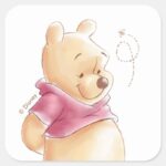 Winnie The Pooh Fall Pumpkin Baby Shower Square Sticker