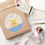 Winnie The Pooh Happy Birthday Classic Round Sticker