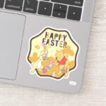 Winnie The Pooh Happy Easter Badge Sticker