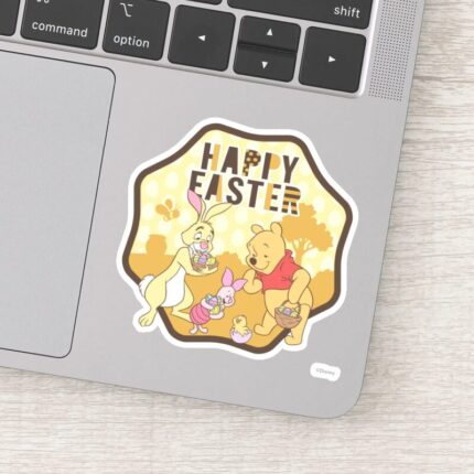 Winnie The Pooh Happy Easter Badge Sticker