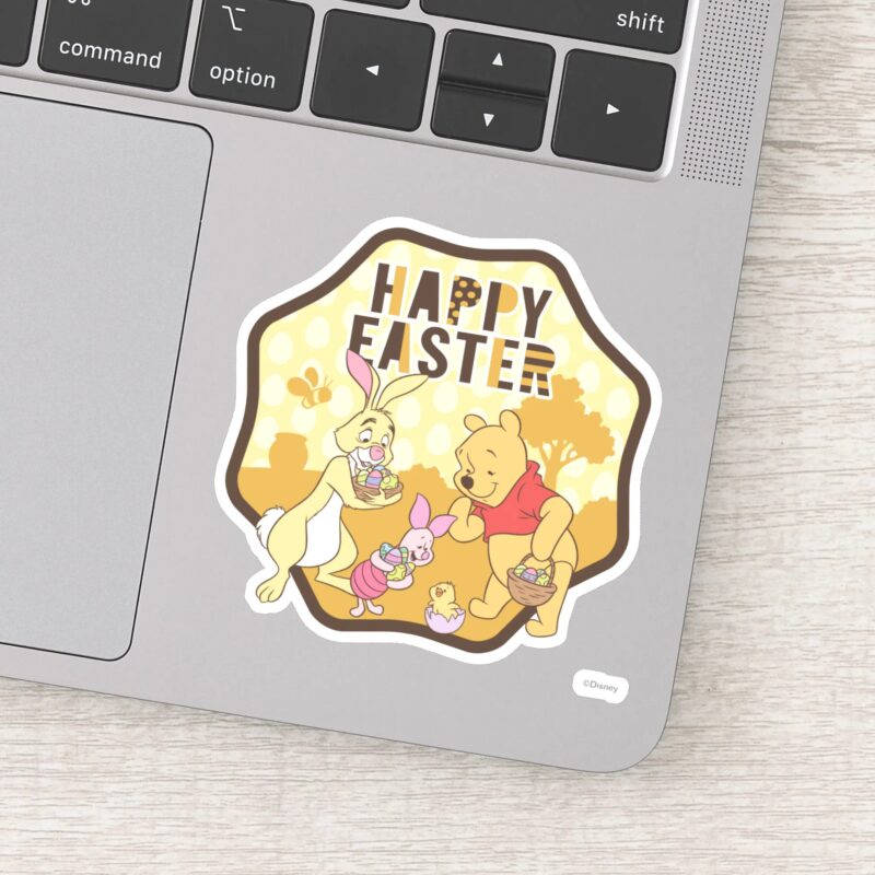 Winnie The Pooh Happy Easter Badge Sticker