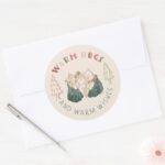 Winnie The Pooh Holiday Wishes Classic Round Sticker