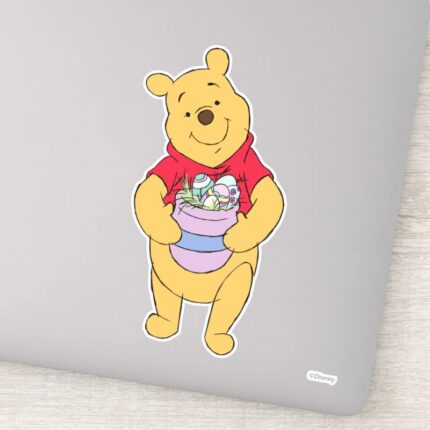 Winnie The Pooh Honey Pot Full Of Easter Eggs Sticker