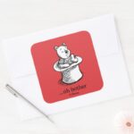 Winnie The Pooh Oh Bother Quote Square Sticker