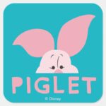 Winnie The Pooh Peek A Boo Piglet Square Sticker