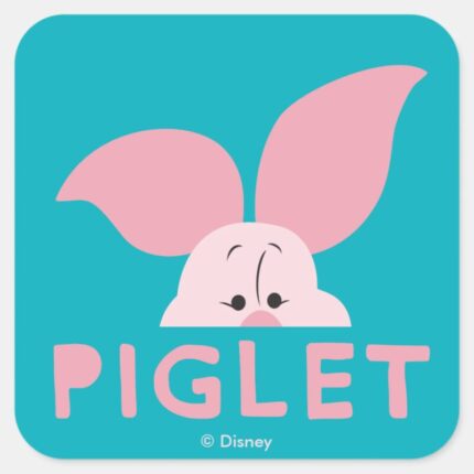 Winnie The Pooh Peek A Boo Piglet Square Sticker