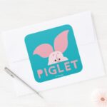 Winnie The Pooh Peek A Boo Piglet Square Sticker