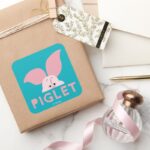 Winnie The Pooh Peek A Boo Piglet Square Sticker