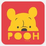 Winnie The Pooh Peek A Boo Pooh Square Sticker