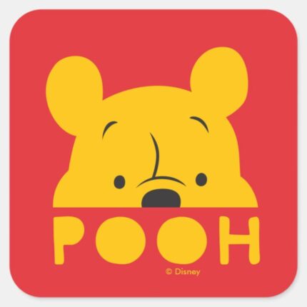 Winnie The Pooh Peek A Boo Pooh Square Sticker