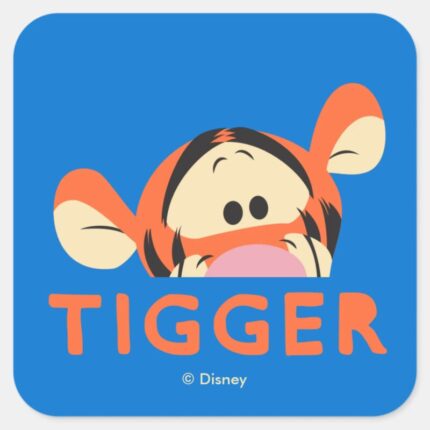 Winnie The Pooh Peek A Boo Tigger Square Sticker