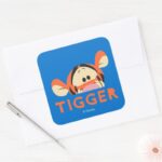 Winnie The Pooh Peek A Boo Tigger Square Sticker