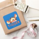 Winnie The Pooh Peek A Boo Tigger Square Sticker
