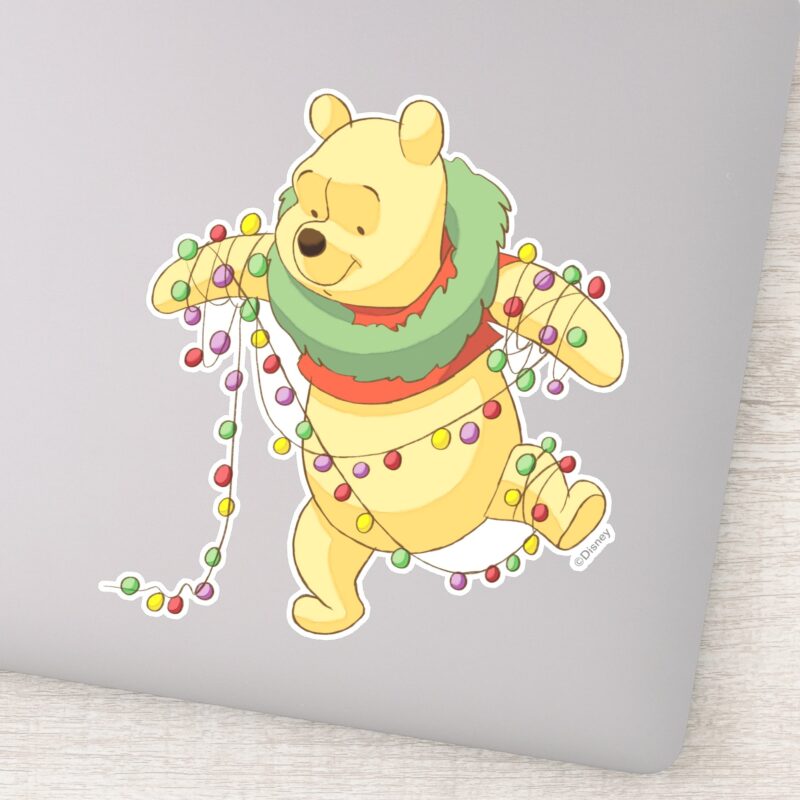 Winnie The Pooh Pooh Christmas Lights Sticker
