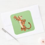 Winnie The Pooh Tigger Christmas Lights Square Sticker